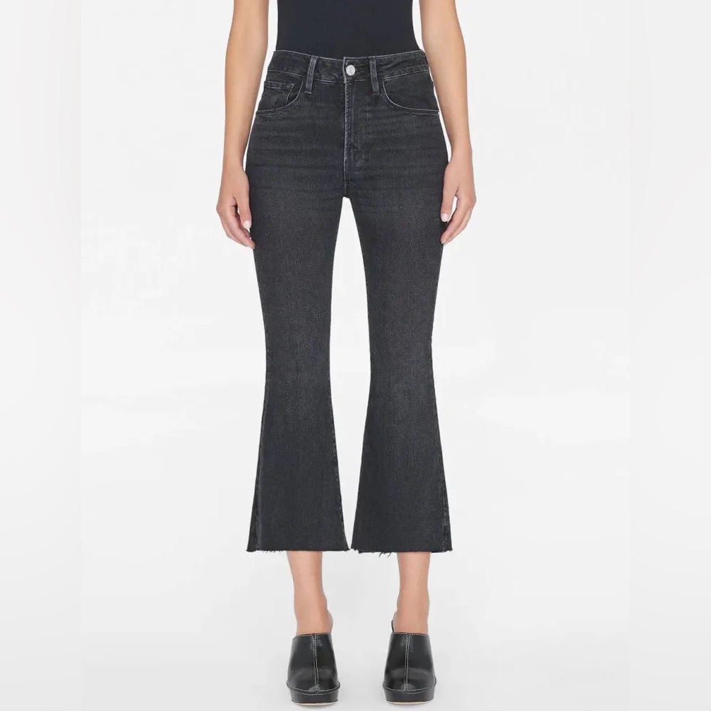Frame Denim Women's Cropped Jeans In Dark Gray